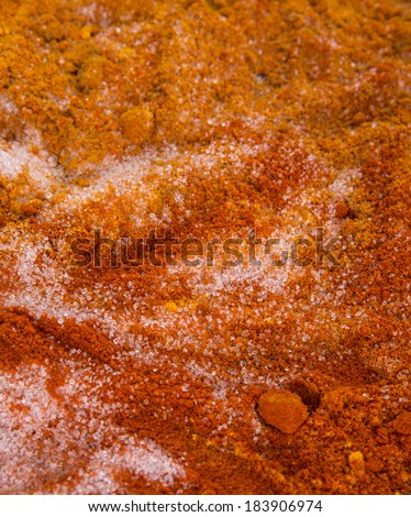 Mixed powdered spices background