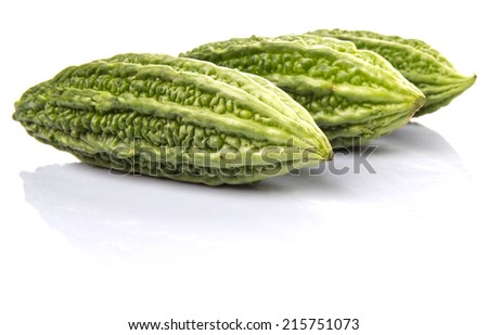 Bitter gourd vegetable over white background