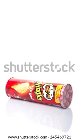 KUALA LUMPUR, MALAYSIA - JANUARY 19TH 2015. Owned by the Kellogg Company, Pringles is a brand of potato snack chips sold in 140 countries with yearly sales of more than US 1.4 billion dollars.