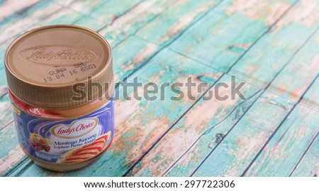 PUTRAJAYA, MALAYSIA - JULY 18TH, 2015. Lady's Choice peanut butter. Lady's Choice is a product by Unilever, a British-Dutch company and the world's largest producer of food spread.