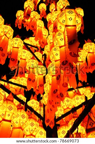 Thai style decoration lamp in the celebration ceremony
