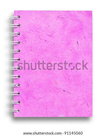 old notebook papers on white background.