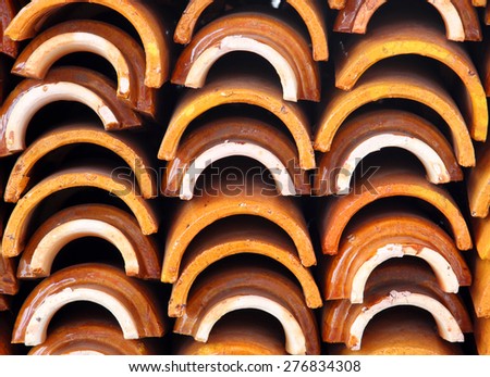 Roof tiles stacked layers Background