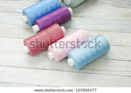 spools of thread, bright background