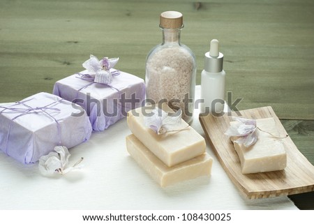 homemade soaps and gifts with orchid