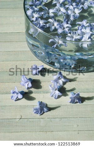 floating flowers in aromatherapy bowl