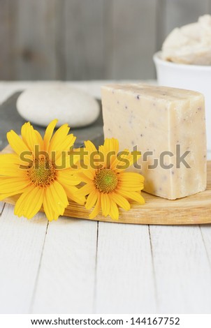 soap bar with herbal flower