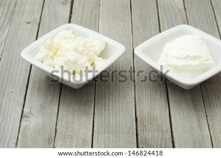 dairy products, cottage cheese and creme fraiche