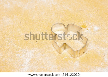 gingerbread dough with pastry cutter