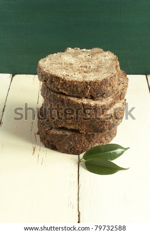 handmade african black soap with leaves