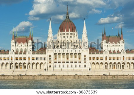 hungarian government building in budapest, detail