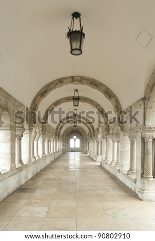 Archway at Fisherman\'s Bastion, Budapest, Hungary