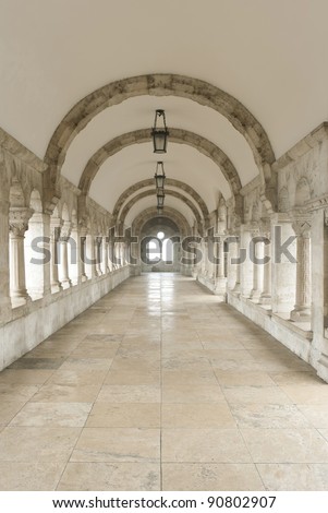 Archway at Fisherman\'s Bastion, Budapest, Hungary