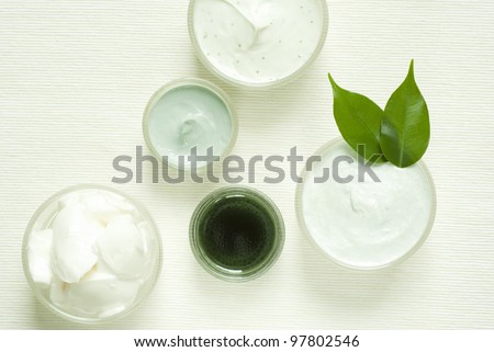 natural cosmetic cream jars