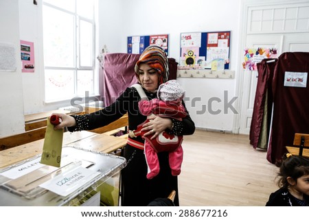 ISTANBUL, TURKEY - JUNE 07:Turkey is heading to the polls on Sunday in a crucial parliamentary election on June 07, 2015 in Istanbul, Turkey.
