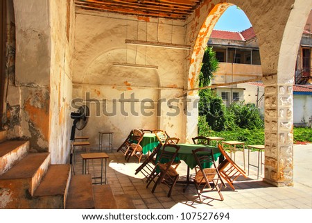 Old backyard in Larnaca, Cyprus.