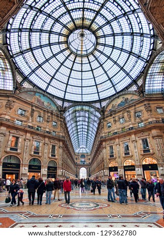 Milan - November 15: Galleria Vittorio Emanuele Ii - Shopping Mall Includes Shops, Restaurants And Bars. Named After King Of Italy, Originally Designed In 1861 In Milan, Italy On November 15, 2009.
