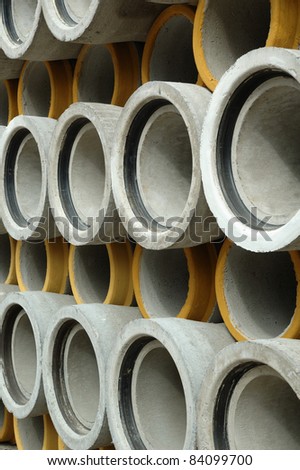 Concrete sewer pipe warehouse