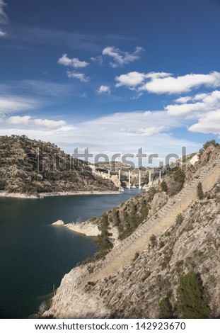Contreras Reservoir on the border between Comunidad Valenciana and Castilla la Mancha, Spain.