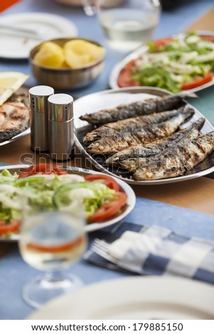 Fried sardines as they are served in Portugal. Sardines play an important role in Portuguese culture.