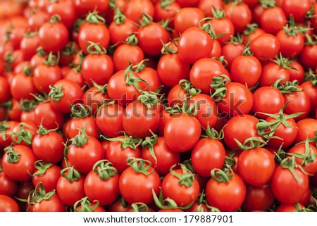 Red cherry tomatoes pattern.