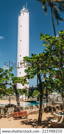 PRAIA DO FORTE, BAHIA, BRAZIL - SEPTEMBER 17: lighthouse of TAMAR project on  Praia do Forte, Bahia, Brazil on September 17, 2014.