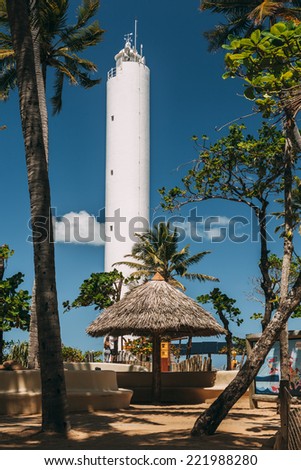 PRAIA DO FORTE, BAHIA, BRAZIL - SEPTEMBER 17: lighthouse of TAMAR project on  Praia do Forte, Bahia, Brazil on September 17, 2014.