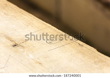 carpenter pencil marks on timber