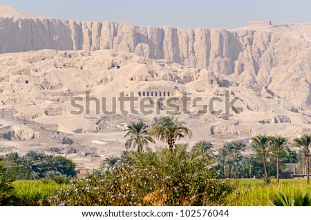 egyptian landscape with ruins, Egypt
