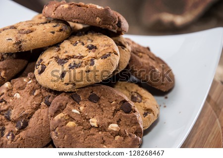 Mixed Cookies On A White Plate