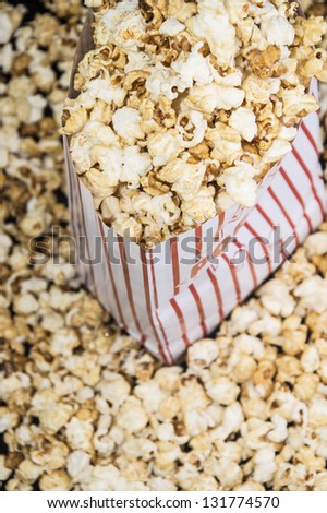 Popcorn isolated on black background