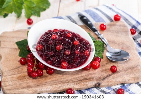Fresh made Red Currant Jam with fruits