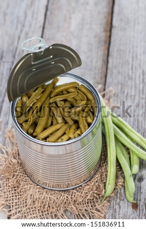 Pickled green Beans in a can
