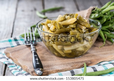 Fresh made Portion of Green Beans salad