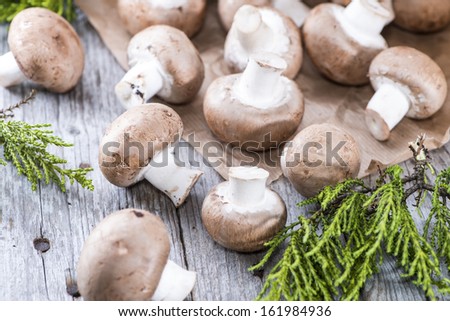 Heap of mushrooms from the farmers market