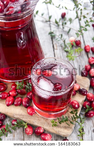 Fresh made Cranberry Juice (with ice)