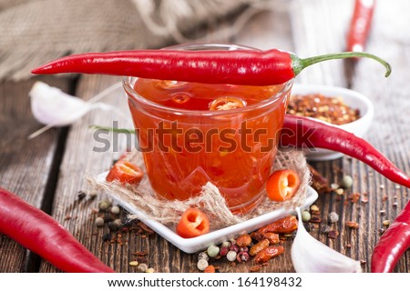 Portion of fresh homemade Chili Sauce