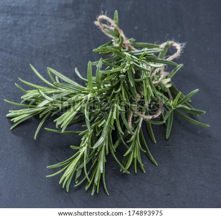 Portion of fresh Rosemary (detailed close-up shot)