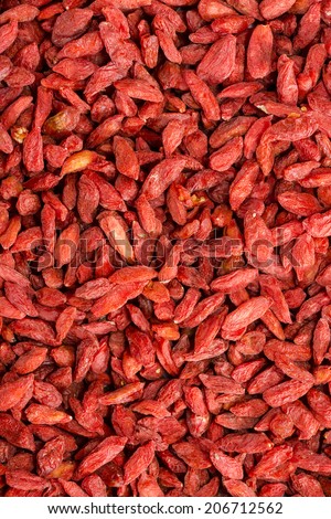 Dried Goji Berries for use as background image or as texture
