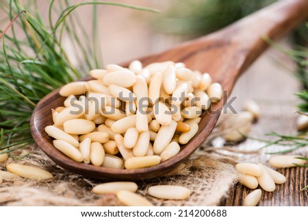 Portion of Pine Nuts as detailes close-up shot