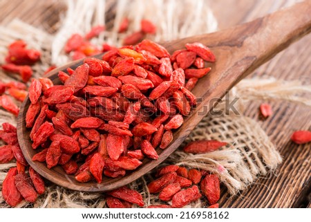 Portion of ried Goji Berries (also known as Wolfberry)