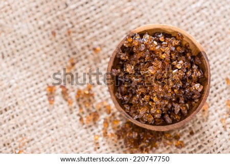 Portion of Original Smoked Salt on wooden background
