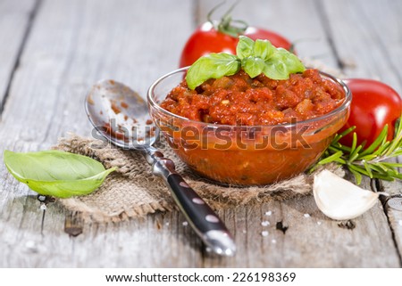 Fresh made Tomato Sauce with basil and garlic