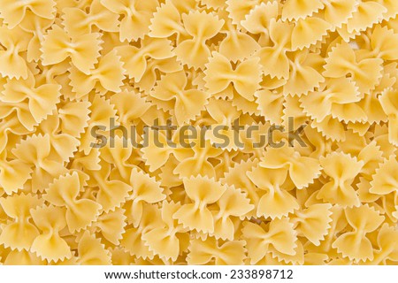 Raw Farfalle (also known as Bow-Tie Pasta) close-up shot for use as background image or as texture