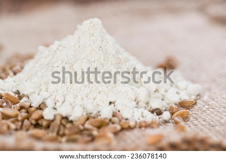 Spelt Flour with seeds as detailed close-up shot