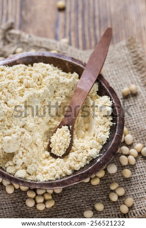 Portion of Soy Flour (detailed close-up shot)