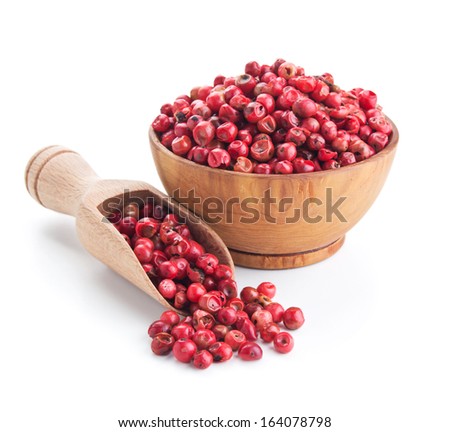 pink peppercorn isolated on white background
