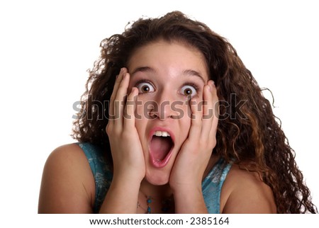 stock photo Shocked surprised teenager