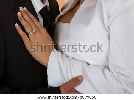 Bride and Groom in a tender embrace