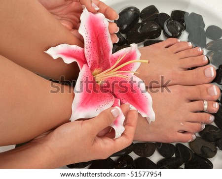 Pedicured feet, and manicured hands